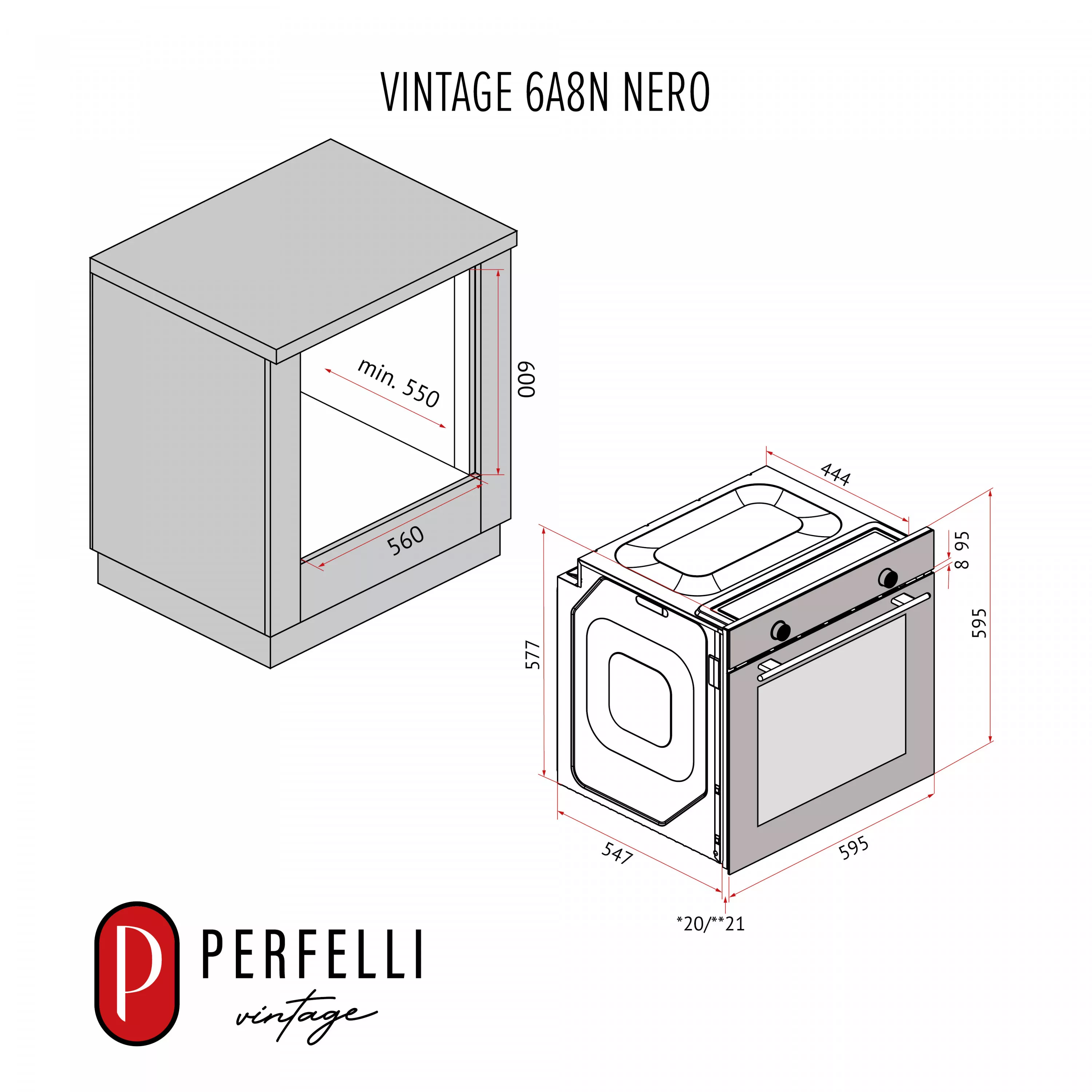 ➤Купить духовой шкаф электрический PERFELLI VINTAGE 6A8N NERO в